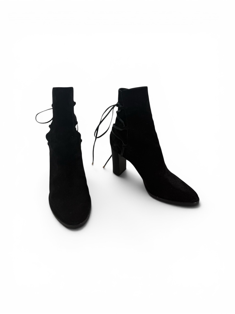 Jimmy Choo Hampton 80 Leather Trim Suede Boots Size 38